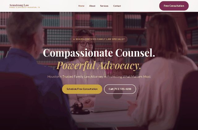 Armstrong Family Law website