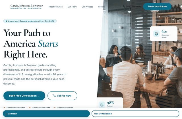 Garcia, Johnston & Swanson website