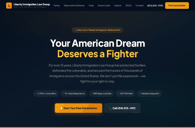 Liberty Immigration Law website