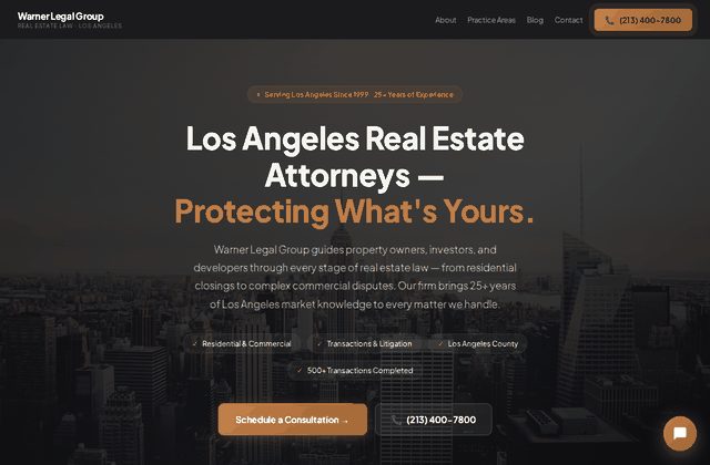 Warner Legal Group website